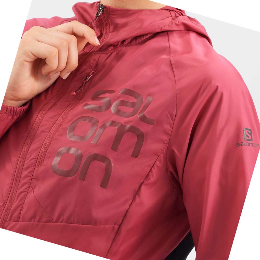 Salomon BONATTI CROSS WIND WINDBREAKERS Kabát Női Piros | HU 3161FDN